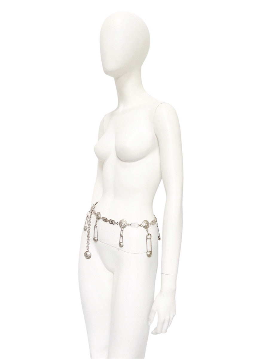 Gianni Versace Spring 1994 Silver Safety Pin Chain Belt