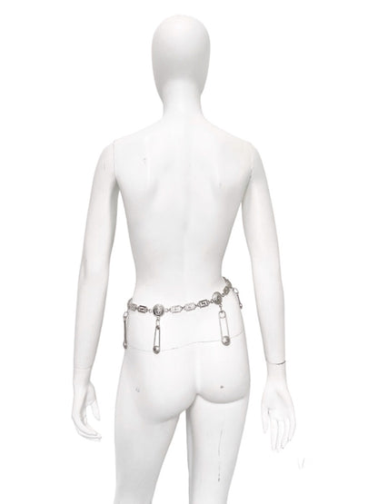 Gianni Versace Spring 1994 Silver Safety Pin Chain Belt