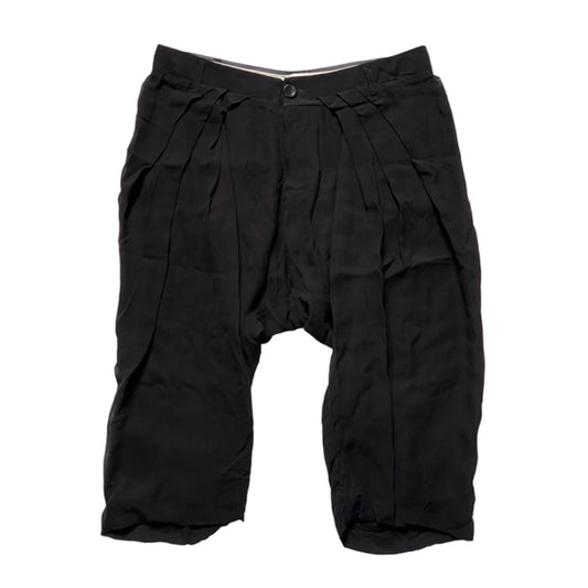 Rick Owens Drop-Crotch Silk Shorts 33"