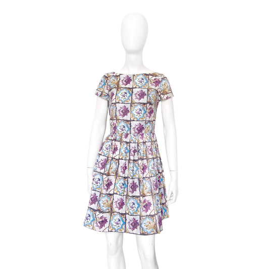 Prada Spring 2011 Floral Ceramic Plate Cinched Dress