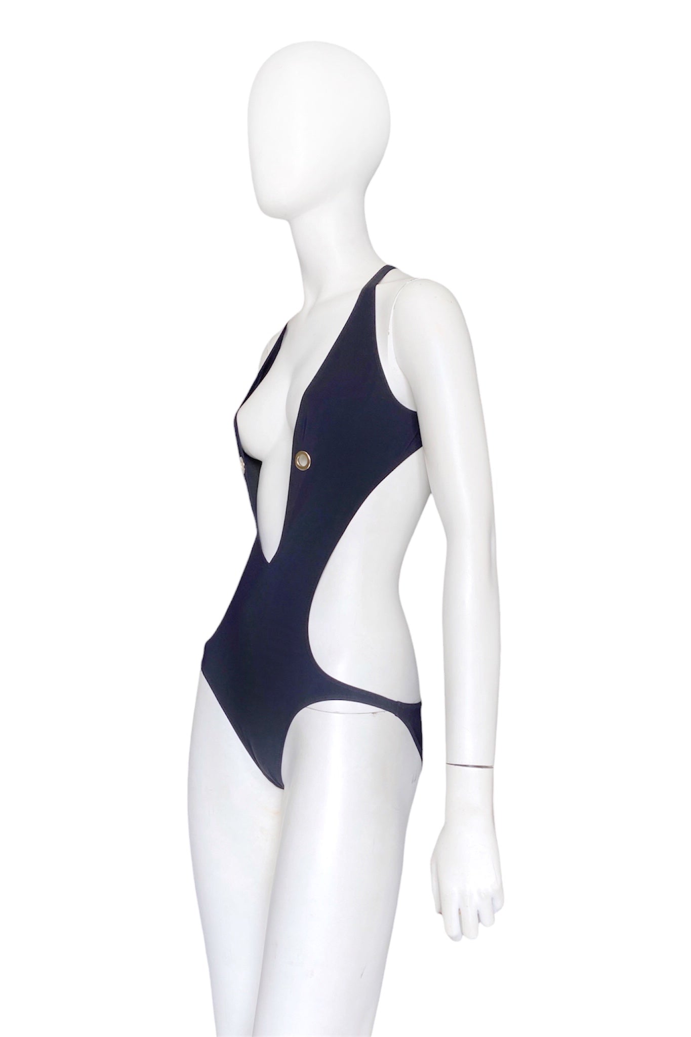 Gucci 00s Minimal Sexy Plunge Swimsuit XS