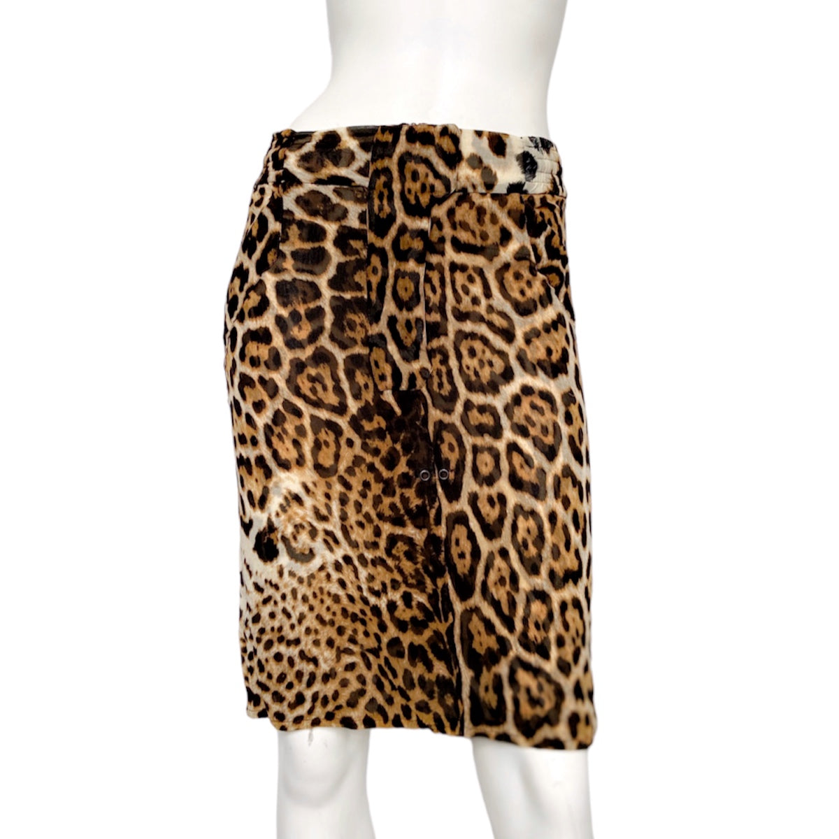 Yves Saint Laurent Rive Gauche by Tom Ford Spring 2002 leopard print silk skirt