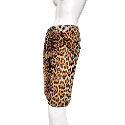 Yves Saint Laurent Rive Gauche by Tom Ford Spring 2002 leopard print silk skirt