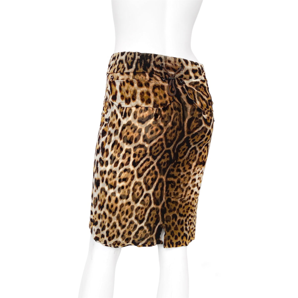 Yves Saint Laurent Rive Gauche by Tom Ford Spring 2002 leopard print silk skirt