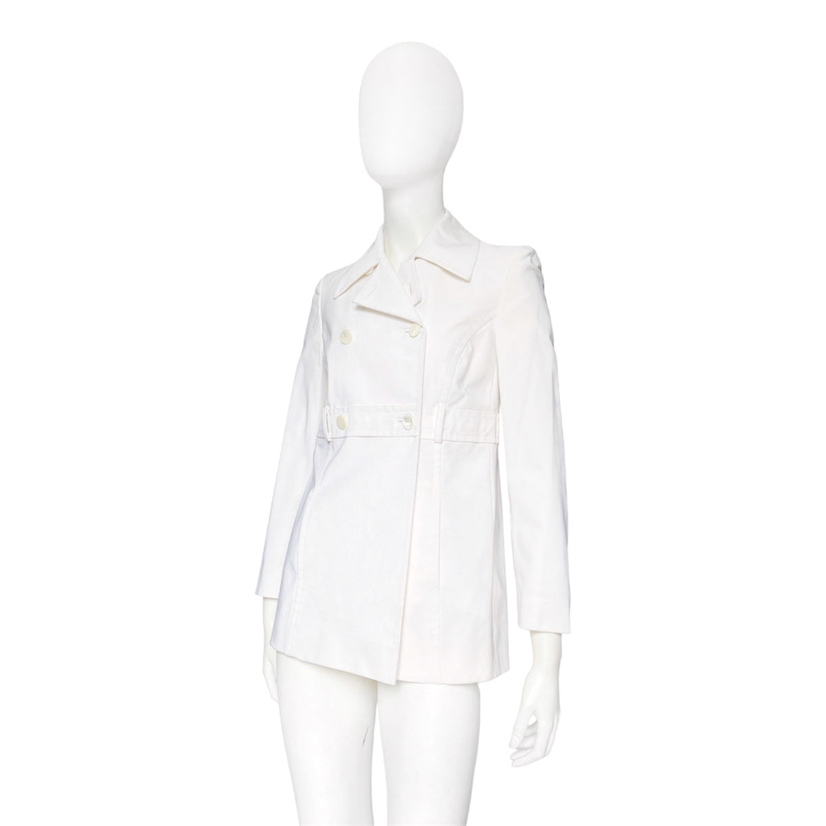 Gucci Spring 1996 Tom Ford Double-Breasted White Short Coat 38