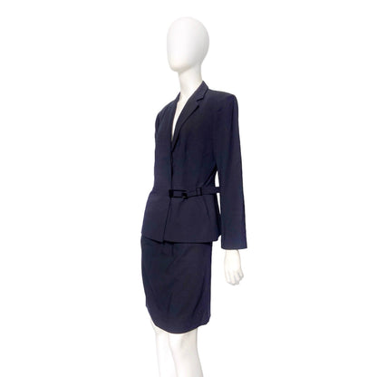 BWNT Gucci Spring 1998 Tom Ford “G” Buckle Belt Blazer Skirt Suit Set 44