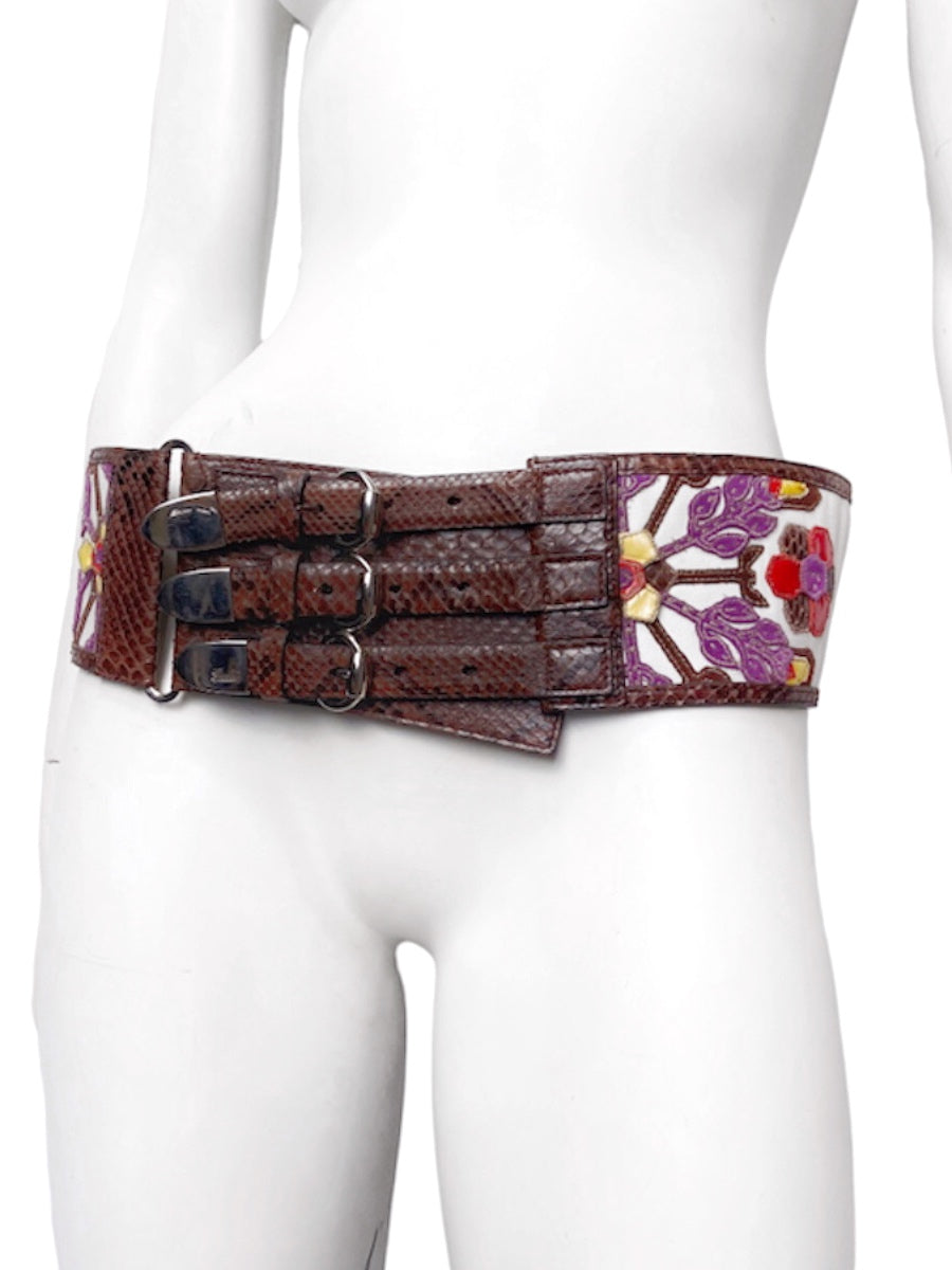 Gucci Spring 2007 Python Leather Triple Wide Belt