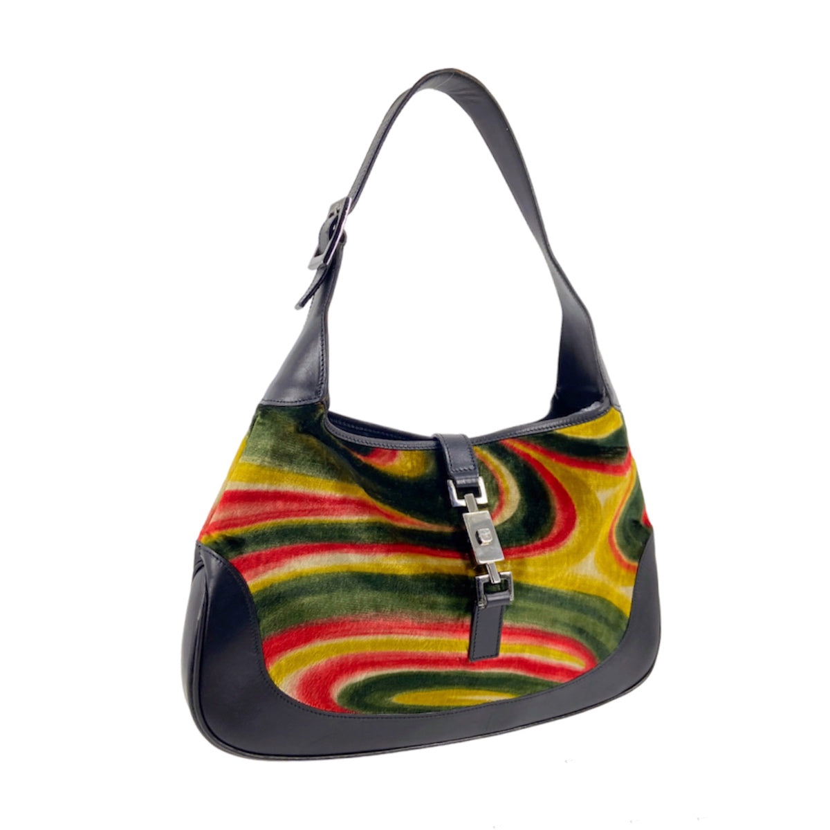 Gucci Fall 1999 Iconic Tom Ford Psychedelic Print Velvet Jackie Bag