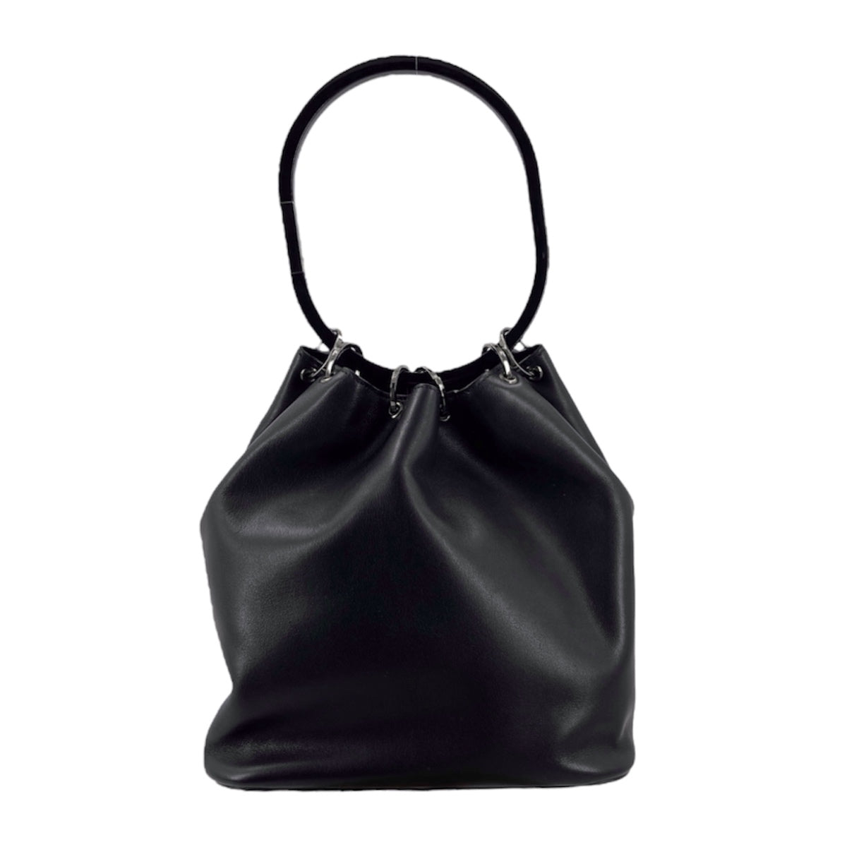 Gucci Fall 1999 Iconic Tom Ford Black Leather Acrylic Ring Bucket Bag