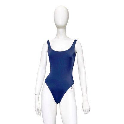 BWNT Gucci Spring 1999 Tom Ford Plunging Backless Blue One-Piece Swimsuit