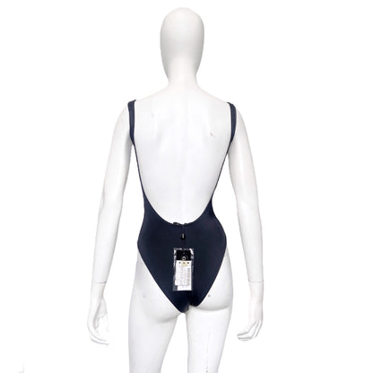 BWNT Gucci Spring 1999 Tom Ford Plunging Backless Navy One-Piece Swimsuit