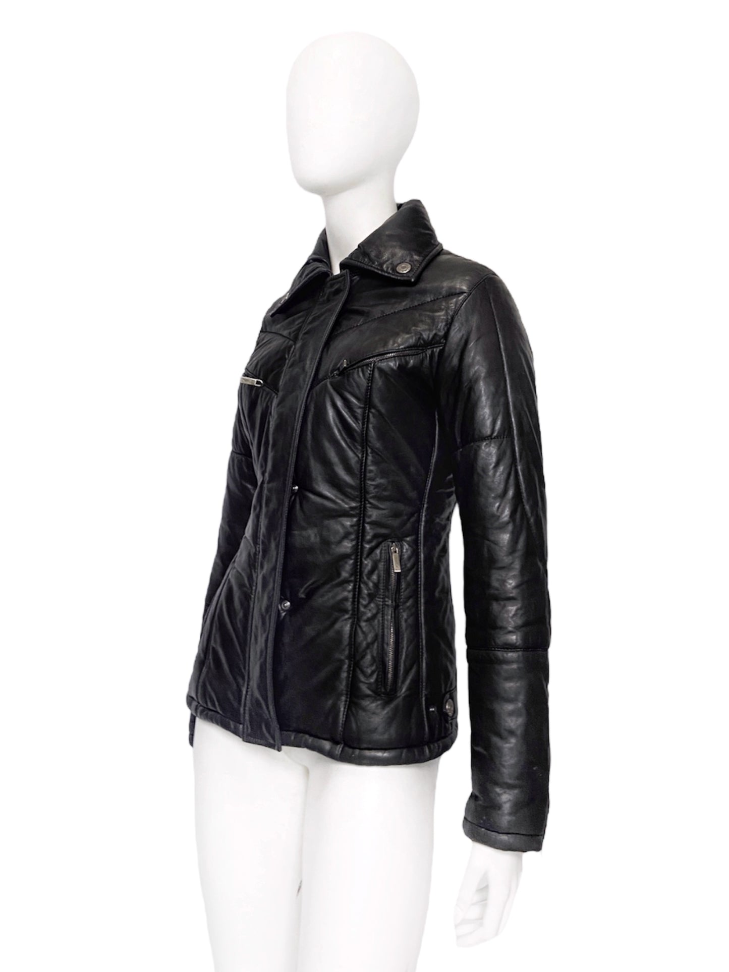 Gucci Fall 1998 Tom Ford Lambskin Leather Quilted Down Puffer Jacket 40