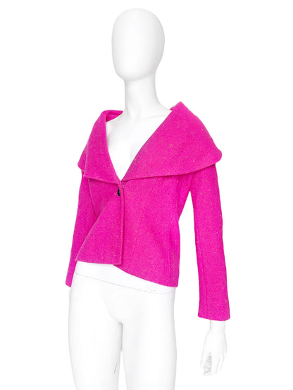 Christian Dior Fall 1998 John Galliano Candy Fuchsia Oversized Lapel Bar Jacket