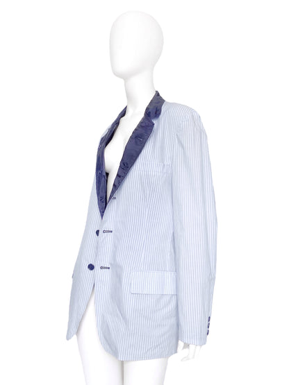 Yohji Yamamoto Pour Homme Spring 2010 Blue Striped Blazer Jacket 3