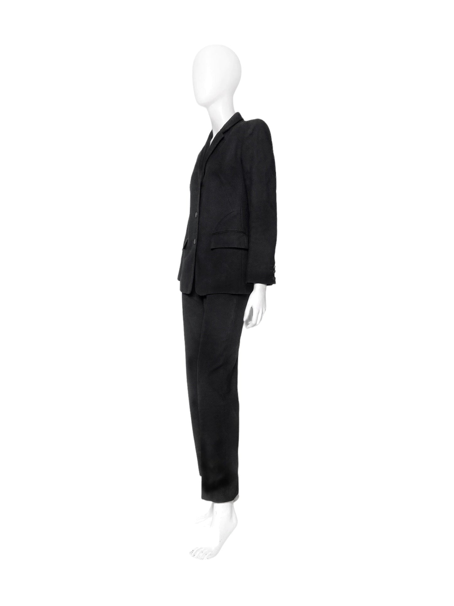 Gucci Fall 1996 Tom Ford Black Quilted Blazer Jacket Pants Suit 40