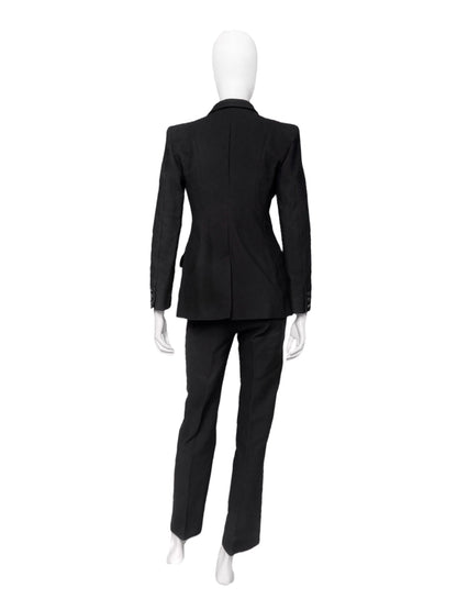 Gucci Fall 1996 Tom Ford Black Quilted Blazer Jacket Pants Suit 40