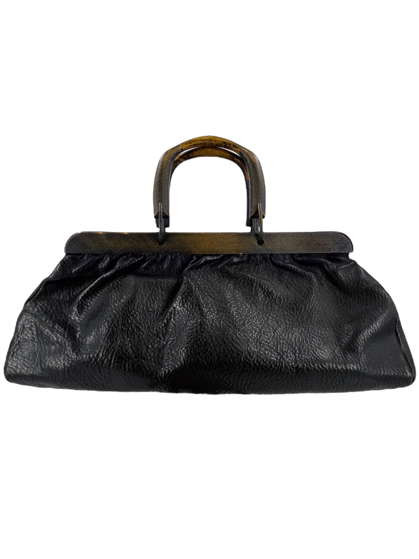 Gucci Fall 2002 Tom Ford Black Pebbled Buffalo Leather Doctors Bag