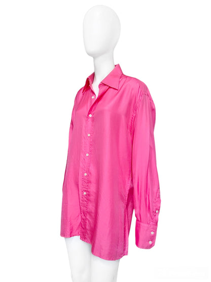 Gucci Fall 1997 Tom Ford Men’s Pink Silk Dress Shirt