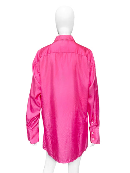 Gucci Fall 1997 Tom Ford Men’s Pink Silk Dress Shirt