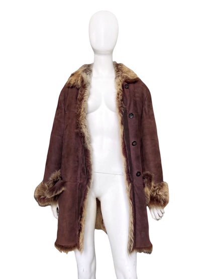 Gucci Fall 1998 Tom Ford Oversized Brown Shearling Fur Coat