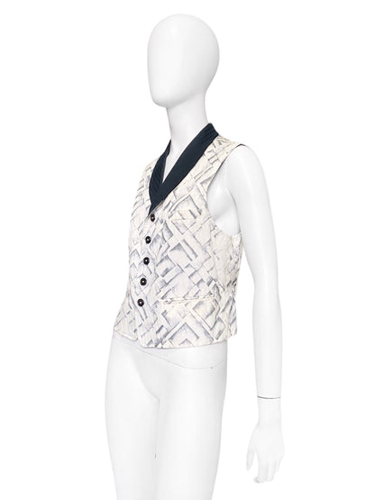 Ann Demeulemeester Spring 2008 Abstract Tyre Print Gillet Vest Top XS