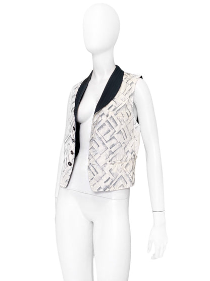 Ann Demeulemeester Spring 2008 Abstract Tyre Print Gillet Vest Top XS