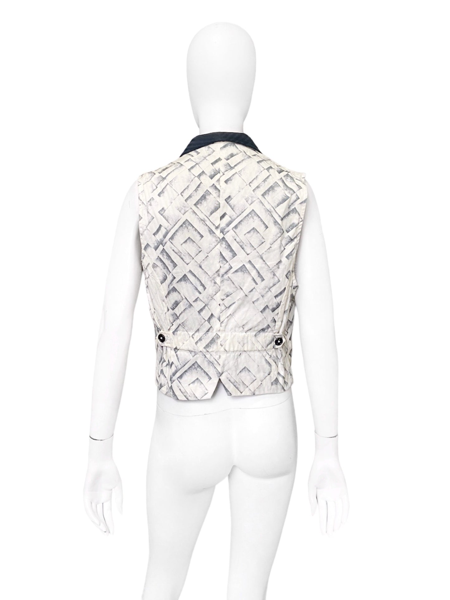 Ann Demeulemeester Spring 2008 Abstract Tyre Print Gillet Vest Top XS