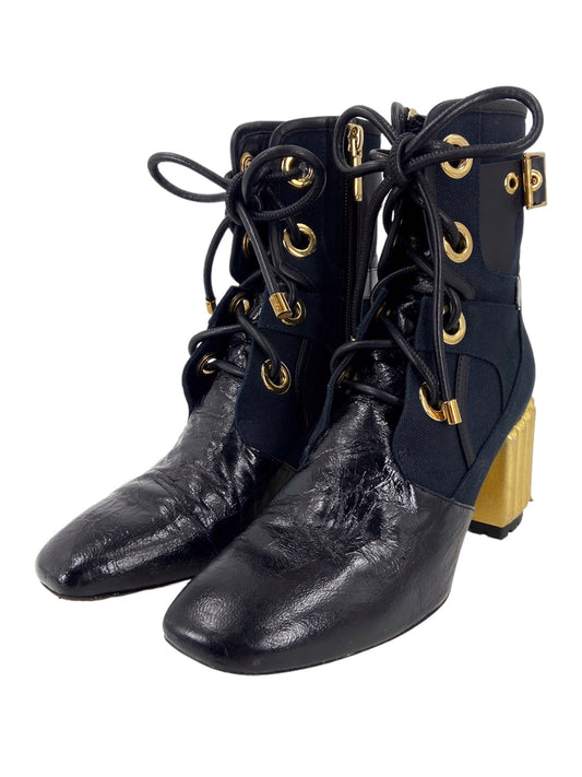 Christian Dior 2017 Glorious Belted Lambskin Leather Boots 37