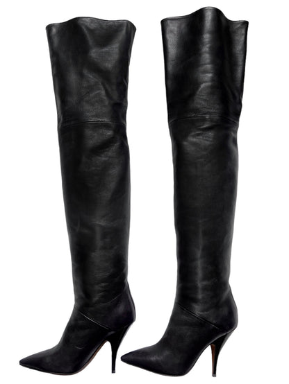 Céline Phoebe Philo Thigh High Leather Heels Boots 36.5