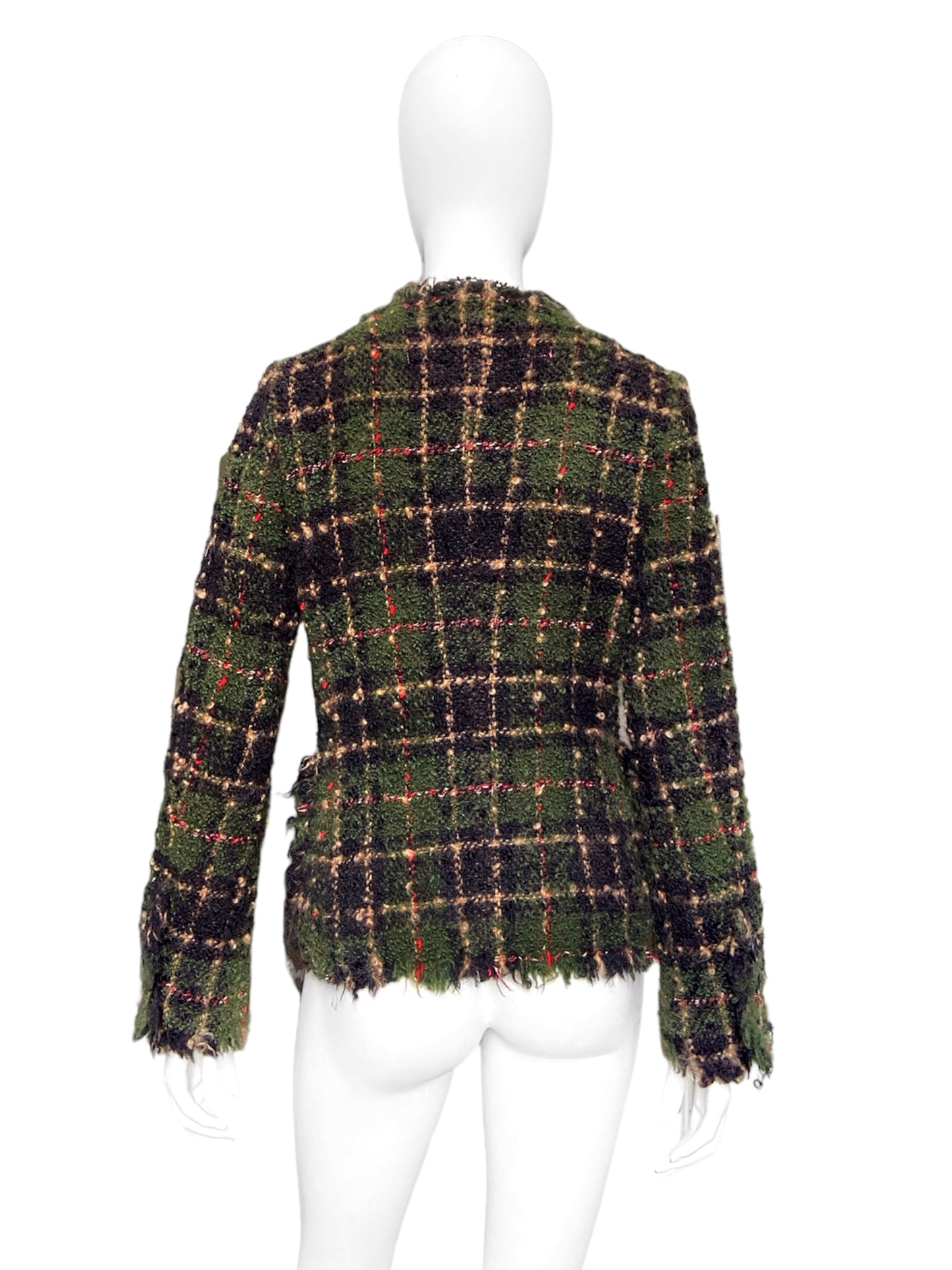 Junya Watanabe Fall 2004 Man Pink Distressed Boiled Wool Tweed Chanel Jacket