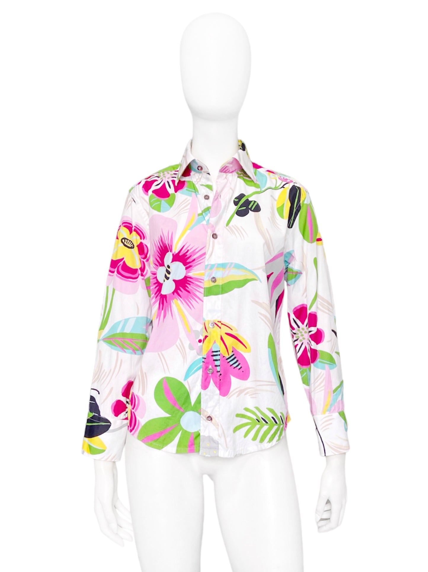 Gucci Spring 1999 Tom Ford White Floral Shirt S