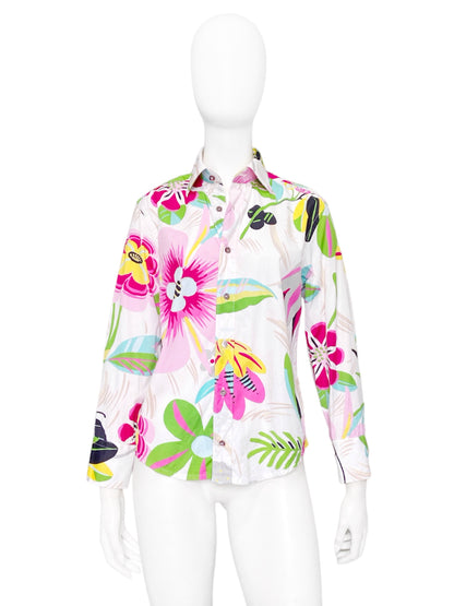 Gucci Spring 1999 Tom Ford White Floral Shirt S