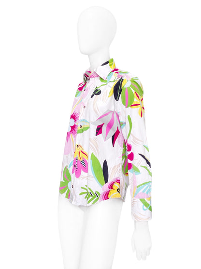 Gucci Spring 1999 Tom Ford White Floral Shirt S