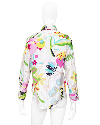 Gucci Spring 1999 Tom Ford White Floral Shirt S