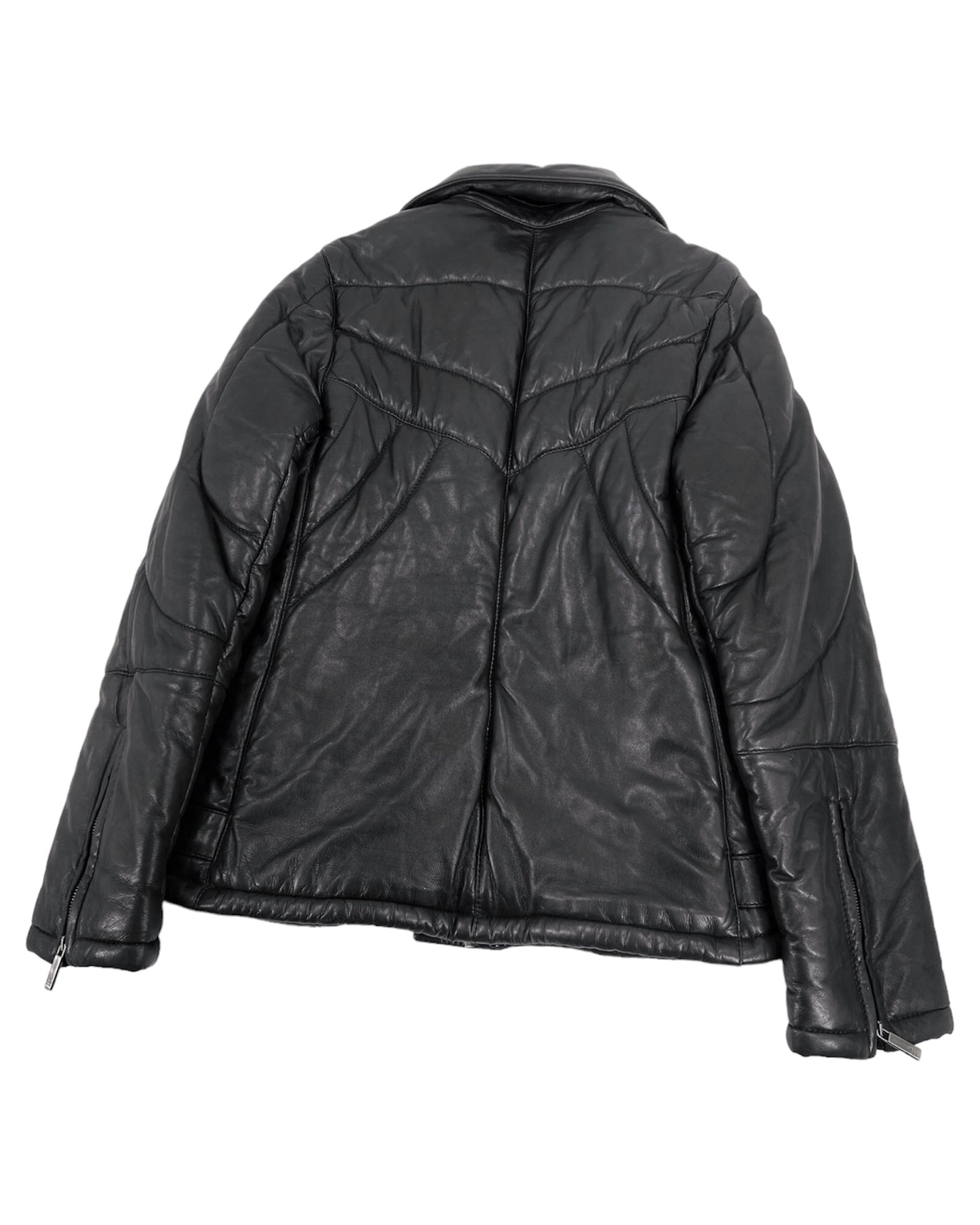 Gucci Fall 1998 Tom Ford Lambskin Leather Quilted Down Puffer Jacket 40