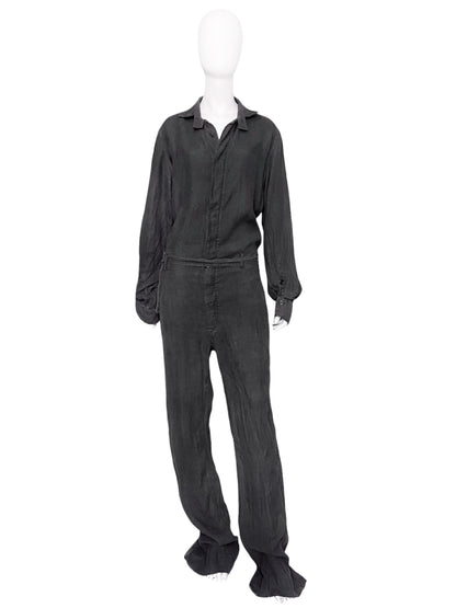 Ann Demeulemeester Spring 2009 Men's Grey Hemp Jumpsuit XXS