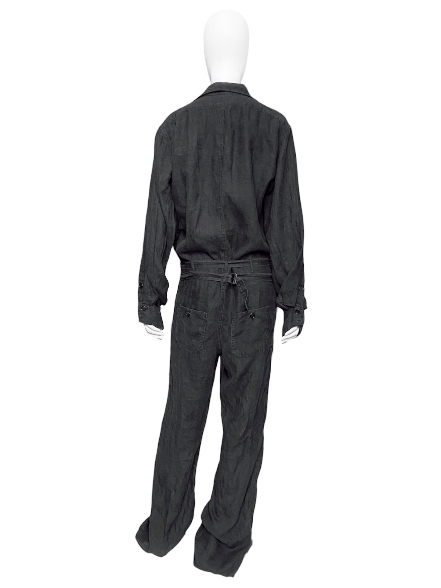 Ann Demeulemeester Spring 2009 Men's Grey Hemp Jumpsuit XXS