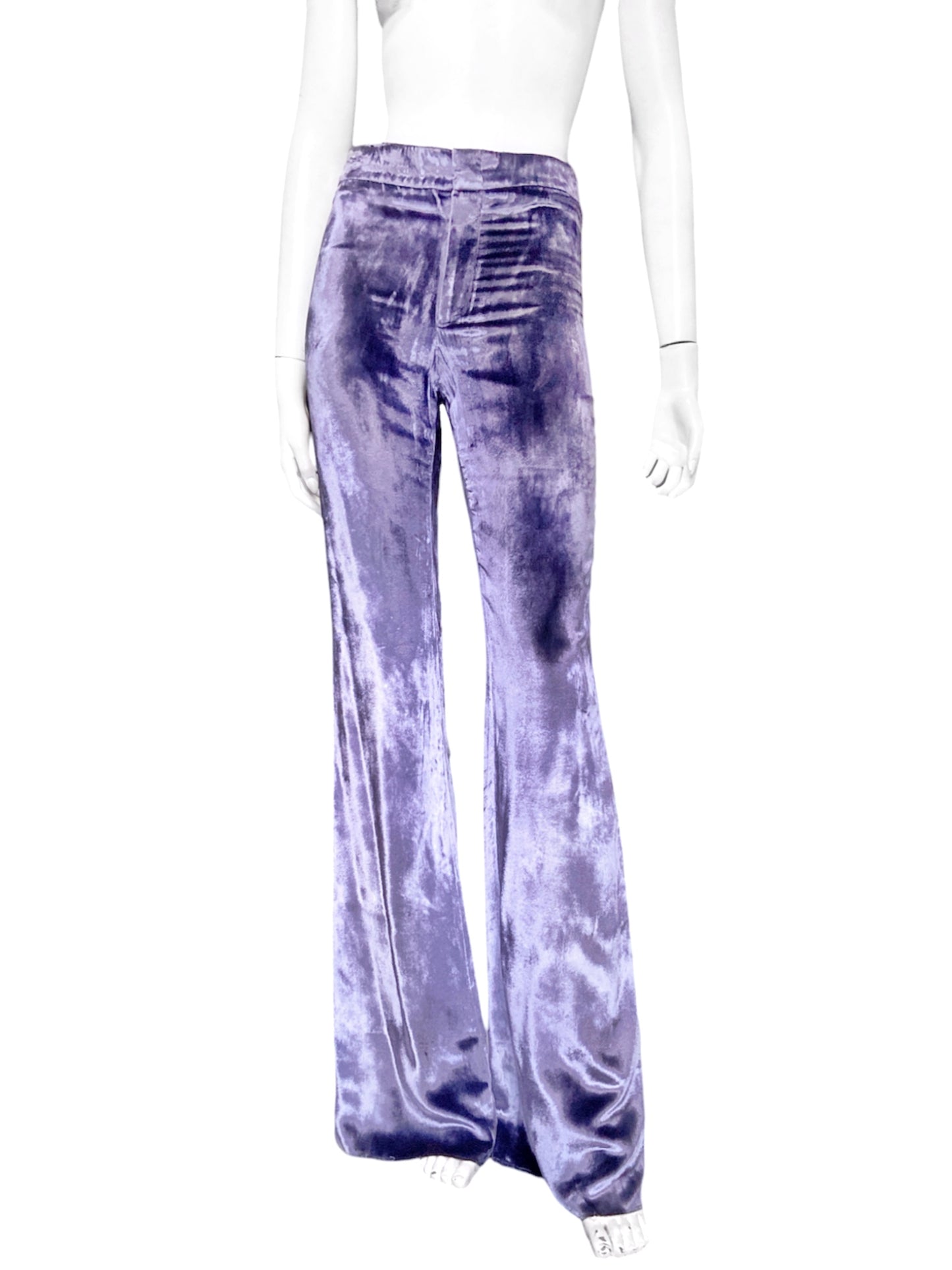 Gucci Fall 1999 Tom Ford Purple Velvet Flared Pants 38