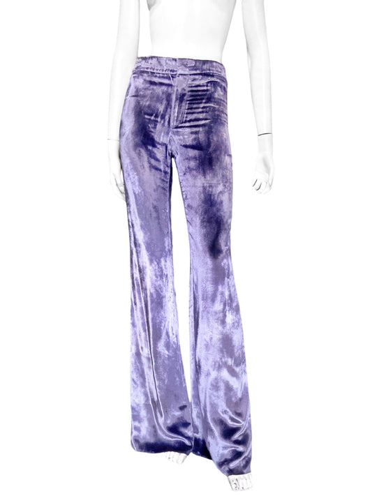 Gucci Fall 1999 Tom Ford Purple Velvet Flared Pants 38