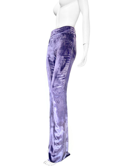 Gucci Fall 1999 Tom Ford Purple Velvet Flared Pants 38