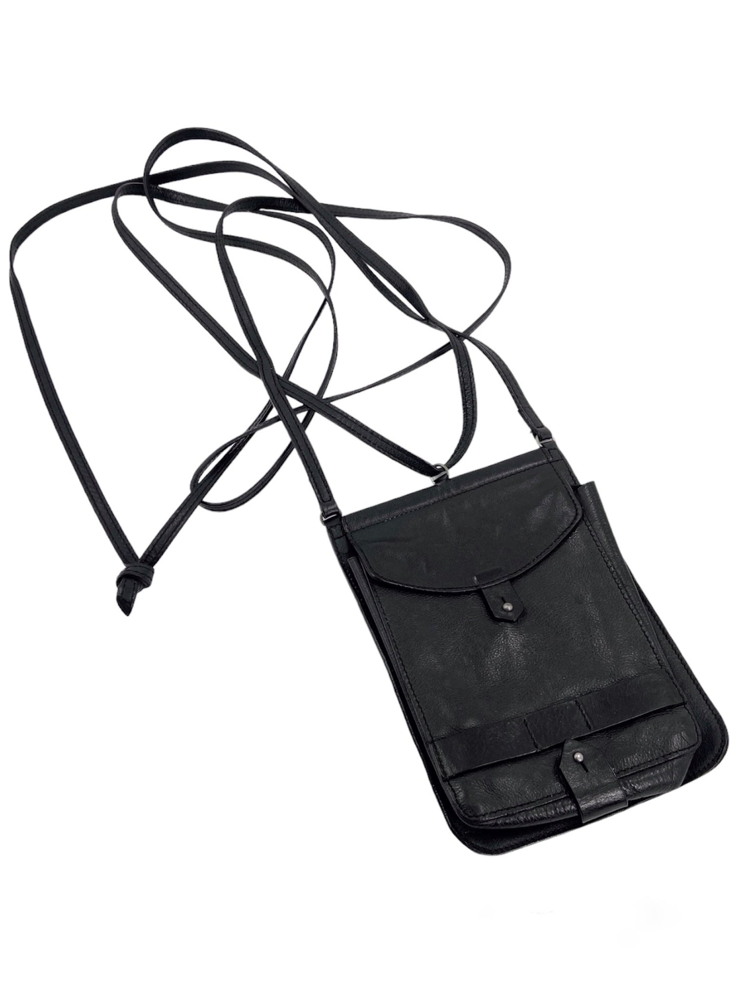 Ann Demeulemeester Long Strap Leather Shoulder Phone Pouch Bag