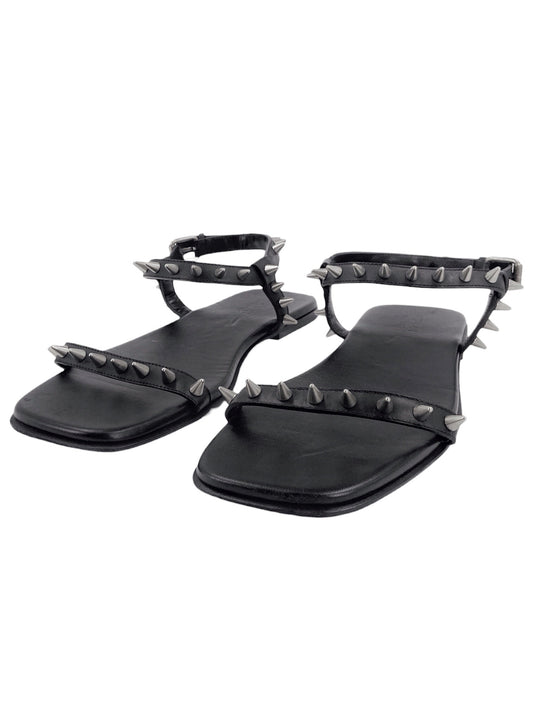 Gucci Men’s Spiked Black Leather Sandals 43