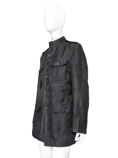 Gucci Spring 2004 Tom Ford Justine Timberlake Superbowl Charcoal Napoleon Military Jacket 46