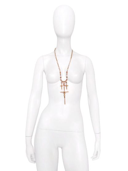 Jean Paul Gaultier 90S Sample Triple Cross Long Necklace