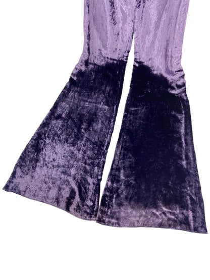 Gucci Fall 1999 Tom Ford Purple Crushed Velvet Flared Pants 42