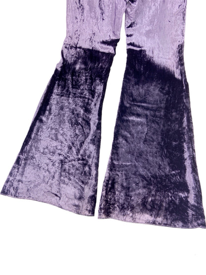 Gucci Fall 1999 Tom Ford Purple Crushed Velvet Flared Pants 42