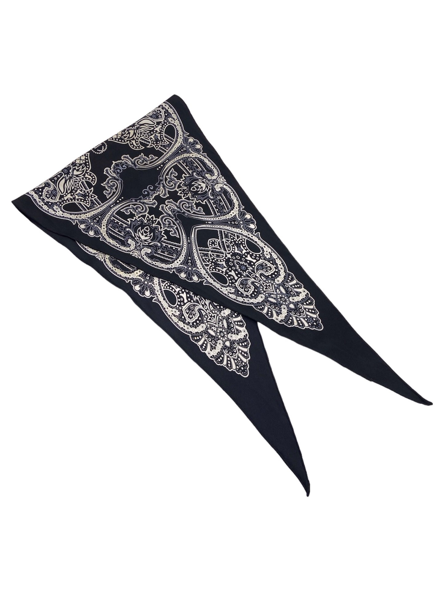 Gucci Spring 2004 Tom Ford Navy Silk Graphic Bandana