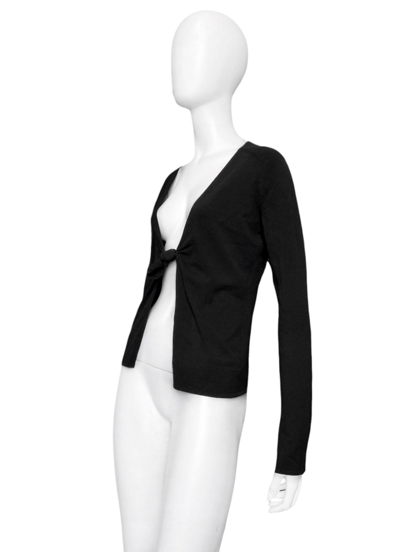 Gucci 00s Tom Ford Black Twisted Knot Top Cardigan M