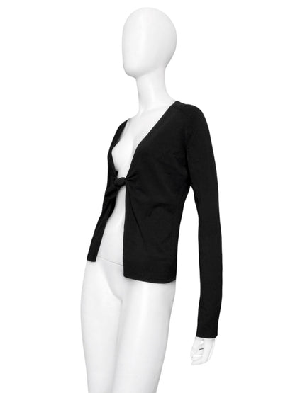 Gucci 00s Tom Ford Black Twisted Knot Top Cardigan M