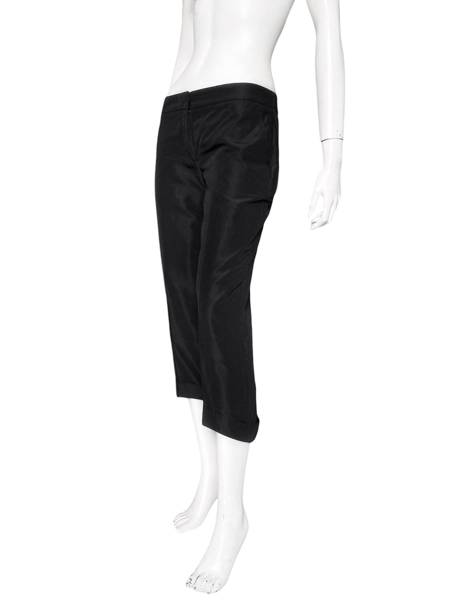 Alexander Mcqueen Spring 2007 Runway Black Silk Bumster Pants 38